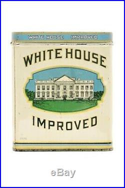 Rare 1920s White House rectangular 50 humidor cigar tin in excellent condition