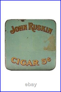 Rare 1920s litho John Ruskin humidor 25 cigar tin in very good condition