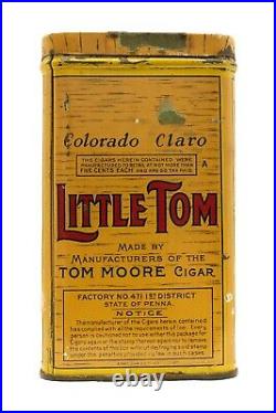 Rare 1920s litho Little Tom humidor 25 cigar tin in good condition