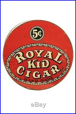 Rare 1921 Royal Kid litho 50 cigar humidor tin in good condition