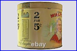 Rare 1930s Isak Walton litho 50 cigar humidor tin is in very good condition