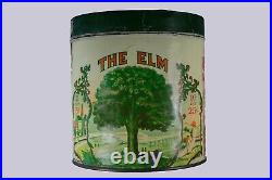 Rare 1930s The Elm litho 50 cigar humidor tin in good condition