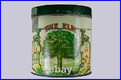 Rare 1930s The Elm litho 50 cigar humidor tin in good condition