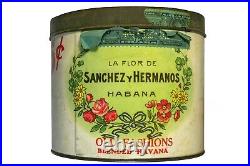 Rare 1950s Sanchez Hermanos cardboard humidor 50 cigar canister in good cond