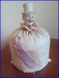 Rare Antique BERNARD BLOCH Ceramic Tobacco Jar Humidor Man Figural