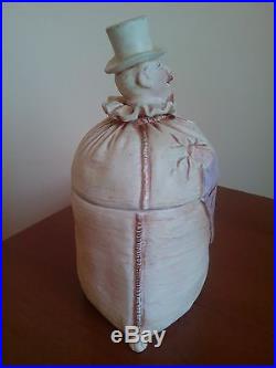 Rare Antique BERNARD BLOCH Ceramic Tobacco Jar Humidor Man Figural