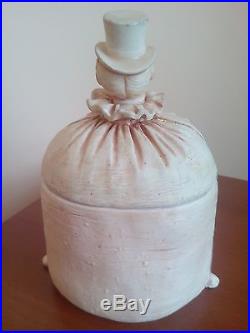 Rare Antique BERNARD BLOCH Ceramic Tobacco Jar Humidor Man Figural