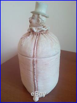 Rare Antique BERNARD BLOCH Ceramic Tobacco Jar Humidor Man Figural