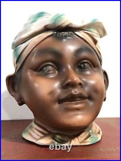 Rare Antique Black Americana Head Girl Porcelain Tobacco Humidor Jar Check video Rare Antique Black Americana Head Girl Porcelain Tobacco Humidor Jar Check video
