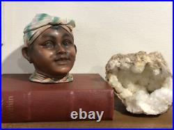 Rare Antique Black Americana Head Girl Porcelain Tobacco Humidor Jar Check video Rare Antique Black Americana Head Girl Porcelain Tobacco Humidor Jar Check video