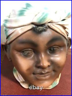 Rare Antique Black Americana Head Girl Porcelain Tobacco Humidor Jar Check video Rare Antique Black Americana Head Girl Porcelain Tobacco Humidor Jar Check video