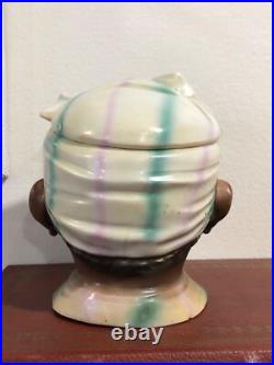 Rare Antique Black Americana Head Girl Porcelain Tobacco Humidor Jar Check video Rare Antique Black Americana Head Girl Porcelain Tobacco Humidor Jar Check video