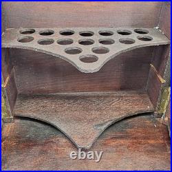 Rare Antique Black Forest 8.5 Smoker Tobacco Humidor Sigar Chest Needle Point