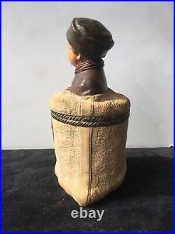 Rare Antique Figural Tobacco Jar Humidor Boys Head on Sack by Johann Maresch JM
