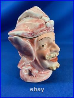Rare Antique Majolica Figural Tobacco Humidor Jester Rare Antique Majolica Figural Tobacco Humidor Jester