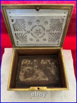 Rare Antique Ornate Scene Motif Bronze Humidor c. 1890's