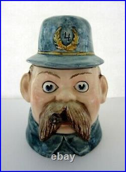 Rare Antique Palmer Cox Brownie Keystone Cop Majolica Tobacco Jar/Humidor 6