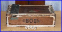 Rare Antique Peregoy & Moore Bob Fishing Bobber Wooden Cigar Box Council Bluffs