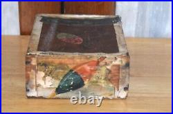 Rare Antique Peregoy & Moore Bob Fishing Bobber Wooden Cigar Box Council Bluffs