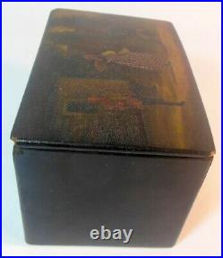 Rare Antique Russian Ptd COSSACKS Tobacco Humidor Box Vishnyakov Imperial Era