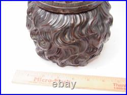 Rare Antique Vintage Tobacco Terracotta Cigar Jar Humidor Face Head U&C 448
