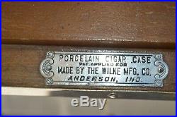 Rare Antique Wilke Porcelain Tile Cigar Case Safe Ice Box Humidor Anderson Ind