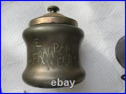 Rare. Antique fragrant tobacco humidor etched custom made Rockford silver co