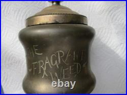 Rare. Antique fragrant tobacco humidor etched custom made Rockford silver co