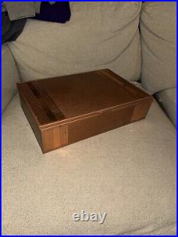 Rare Arts & Crafts Copper Humidor Wooden Cigar Box