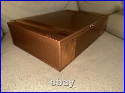 Rare Arts & Crafts Copper Humidor Wooden Cigar Box