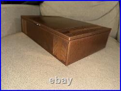 Rare Arts & Crafts Copper Humidor Wooden Cigar Box