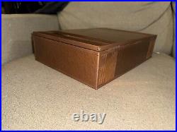 Rare Arts & Crafts Copper Humidor Wooden Cigar Box