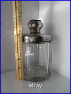 Rare Beautiful Antique German Silverplate 13g Hallmark Glass Tobacco Humidor 8