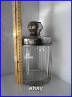 Rare Beautiful Antique German Silverplate 13g Hallmark Glass Tobacco Humidor 8