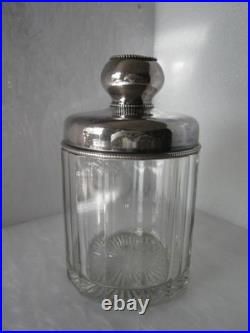 Rare Beautiful Antique German Silverplate 13g Hallmark Glass Tobacco Humidor 8