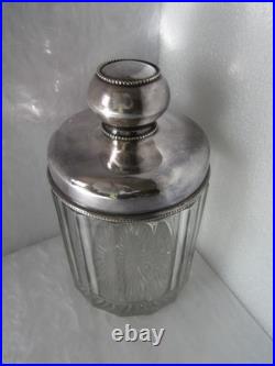 Rare Beautiful Antique German Silverplate 13g Hallmark Glass Tobacco Humidor 8