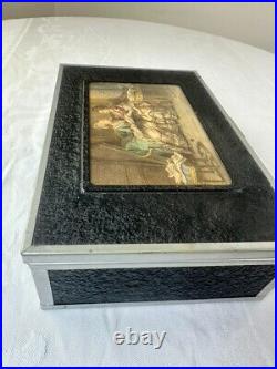 Rare Black Antique Cigar Box Humidor Lithograph Picture 1st district PA OG Key