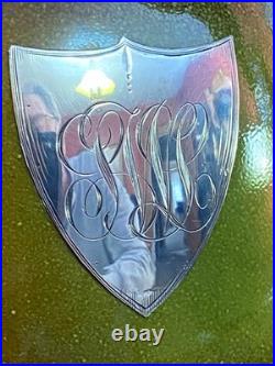 Rare CAC Lenox Sterling Silver Overlay Tobacco Jar Humidor withTobacco Plant Motif