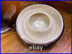 Rare CAC Lenox Sterling Silver Overlay Tobacco Jar Humidor withTobacco Plant Motif