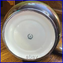 Rare CAC Lenox Sterling Silver Overlay Tobacco Jar Humidor withTobacco Plant Motif