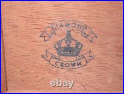 Rare Diamond Crown Cedar Wood Lined Humidor Box With Beautiful Cigar Inlay
