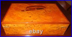 Rare Diamond Crown Cedar Wood Lined Humidor Box With Beautiful Cigar Inlay