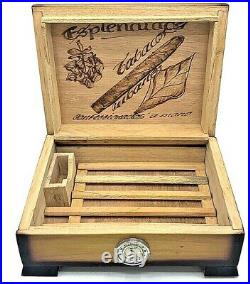 Rare Habanos Montecristo Habana Empty Wooden Humidor Tobacco Cigar Box
