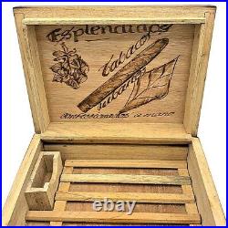 Rare Habanos Montecristo Habana Empty Wooden Humidor Tobacco Cigar Box
