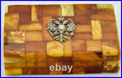Rare Imperial Russian 200g genuine EGG YOLK BUTTERSCOTCH AMBER cigar case 1890