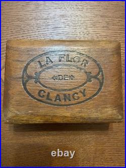 Rare La Flor de Clancy Vintage Wooden Cigar Box tax stamp tobacianna