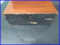 Rare Large Big Antique Cowan Co Tobacco Humidor Cigar Box 3 Mercury Glass Insert