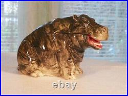 Rare Large Hippopotamus Tobacco Jar