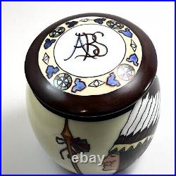 Rare Limoges Porcelain Tobacco Jar Humidor Indian Chief Hand Painted T&V France