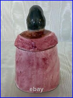 Rare MALLARD DUCK IN CLOAK Tobacco Jar Antique Pottery Humidor Austria, c1920